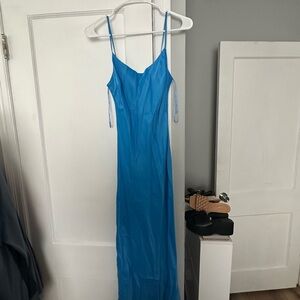 Elegant Blue Spaghetti Strap Dress- Glassons Seas the Day